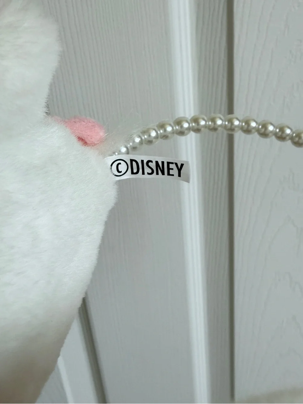 Disney Marie Cat Plush Earmuffs White & Pink Pearl Headband
